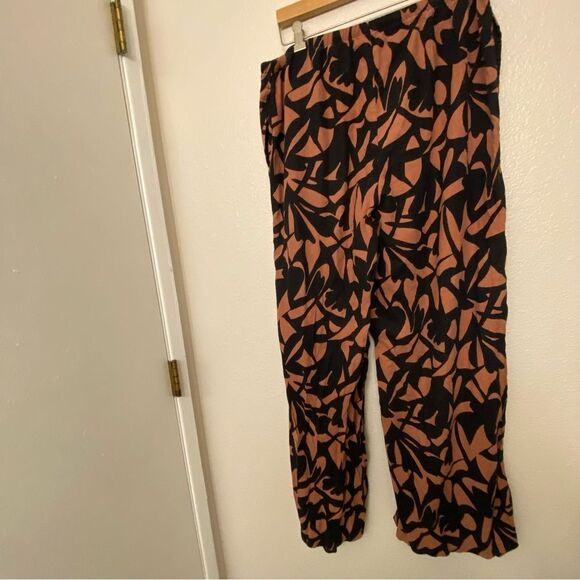 A New Day High-Rise Wide Leg Linen Pull On linen blend Pants palazzo brown L - Picture 3 of 12